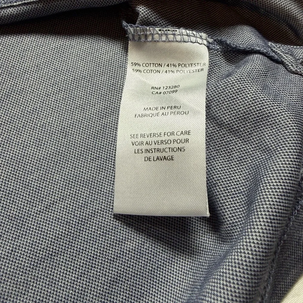 Travis Mathew Men's Polo Performance Blue-Gray Subtle Horizontal Stripes Logo M - Picture 7 of 14